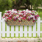 6 Pack 24 Inch Window Boxes Planters Railing Planter Box with Adjustable Brackets for Porch Fence Patio Balcony Hanging Flower Baskets with Coco Liners for Outdoor Garden Decor - Dark Grey - Image 4