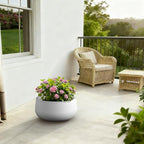 Kante Large Round Bowl White Concrete Planter 20" Dia, Outdoor - Image 4