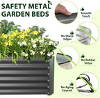 Anleolife 6x3x1.5ft Rectangular Galvanized Raised Garden Bed, Quartz Grey - Image 5