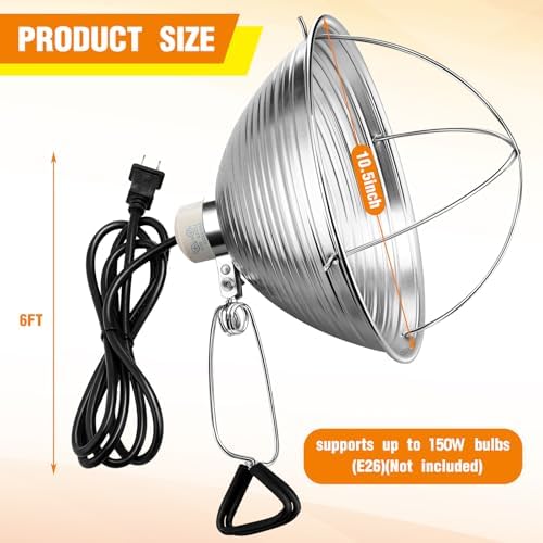 Macarrie 12 Pack 10.5 Inch Clamp Lamp Light with Aluminum Reflector - Image 3