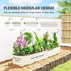 Outsunny 8' x 2' x 1' Galvanized Raised Garden Bed Kit, Cream - Image 3