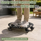 1-Pack Extra-large Metal Plant Caddy with Wheels 16 Inch Heavy-duty Rolling Plant Stand with Casters Wheeled Flower Pot Mover Roller Rust-proof Iron Planter Dolly Coaster for Indoor Outdoor Use, Black - Image 4