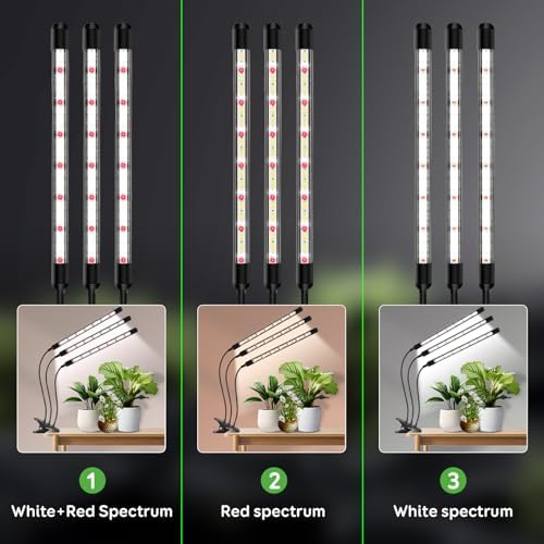 Tri-Head Clip Grow Lights for Indoor Plants, Full Spectrum Plant Lights. - Image 5