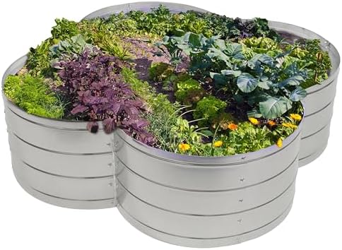 Sunnydaze Clover Galvanized Raised Garden Bed for Vegetables & Flowers by SunnydazeDecor