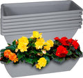 6 Pcs 24 inch Window Box Planter, Large Rectangular Flower Planter Boxes with Shelf Insert Plastic for Indoor and Outdoor Garden, Balcony Home Decor (6, 24 inch) by Tcevily