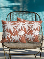 Throw Pillows 18x18 Set of 2, Tropical Palm Tree Waterproof Outdoor Pillow Covers with Insert, Vintage Burnt Orange Botanical Plants Decorative Pillowcase Cushion for Patio, Garden, Couch, Sofa, Bed - Image 4