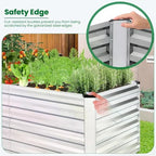 SEJOV 6x3x2ft Raised Garden Bed Kit, Galvanized Planter Raised Garden Boxes Outdoor, Deep Root Raised Planter w/Anti Cutting Strip, Large Metal Raised Garden Bed for Vegetables Flowers Herbs, Silver - Image 6