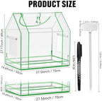 Mini Greenhouse Indoor with Waterproof PE Bottom Mat, 27.5x19.6x27.1in Tabletop Greenhouse for Seed Starting, Portable Small Greenhouse for Outdoors, Multi-Window Design & 4 304 Stainless Steel Labels - Image 2