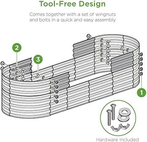 Best Choice Products 4x2x2ft Outdoor Metal Raised Garden Bed, Oval Deep Root Planter Box for Vegetables, Flowers, Herbs, and Succulents w/ 101 Gallon Capacity, Rubber Edge Guard - Charcoal - Image 4