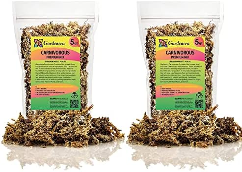 Gardenera Sphagnum Moss Potting Mix for Carnivorous Plants, Moss and Perlite Blend for Potting Venus Fly Traps, Sarracenia, Pitcher Plants - Sphagnum Moss & Perlite - Made in USA - 10 Quart by Gardenera