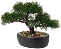 Artificial Bonsai Tree Juniper Faux Plants Indoor Small Fake Plants Decor with Ceramic Pots for Home Table Office Desk Bathroom Shelf Bedroom Living Room Farmhouse Decorations by Briful