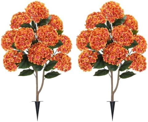 GTIDEA 2 Pack 3.5 ft Faux Fall Tree Topiary with Spikes for Front Porch by GTIDEA