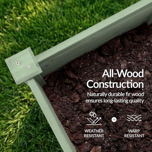 Best Choice Products 48" x 24" x 30" Raised Garden Bed with Extra Deep 16" Depth, Elevated Wood Planter Box Stand for Backyard, Patio, Balcony, Natural Fir Wood - Sage - Image 6
