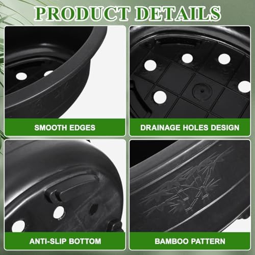 DOITOOL 2 Pcs Large Bonsai Pots 15 Inch Plastic Oval Training Planter with Drainage Holes Deep Tree Bowl for Succulent Nursery - Image 6