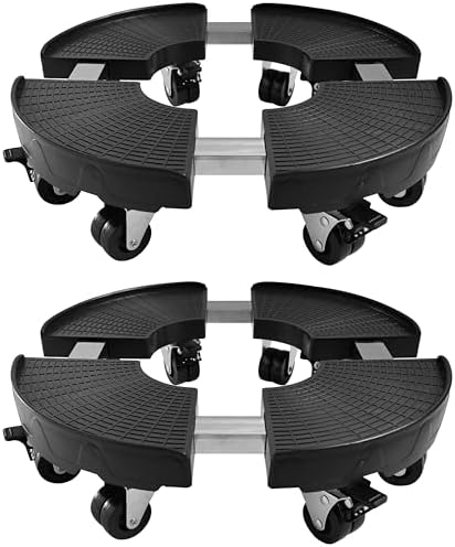 CASIMR Plant Stand with Wheels, Heavy Duty Plant Caddy with 8 Twin Casters, 2 Pack Adjustable 15-20 Inch Indoor Outdoor Large Rolling Plant Stand Planter Cart Dolly for FlowerPot, 600lbs Capacity by CASIMR