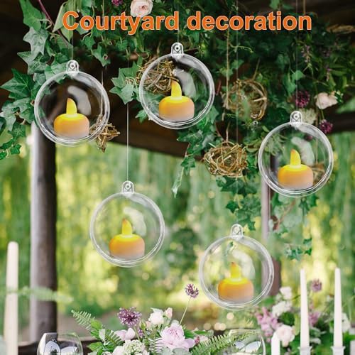80 Pcs 2.76 Inch Clear Acrylic Fillable Balls, Christmas DIY Fillable Ornaments Balls, Acrylic Ornaments Ball for Christmas, Holidays, Weddings, Parties, and Home Decor - Image 4