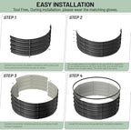 Garvee Galvanized Raised Garden Bed, 2Pcs Raised Garden Beds Outdoor, Round Planter Raised Beds with Gloves and Rubber Edge Trim for Vegetables, Flowers and Herbs, 3x3x1 FT, Dark Grey - Image 3