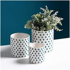 Pot Flower Pots Plant Pots with Drainage Hole and Saucer Round Ceramic Indoor Planter Modern Decorative Gardening Pot Suitable for Indoor and Outdoor Flower Plant Pots (Color : Green, Size : A) - Image 3