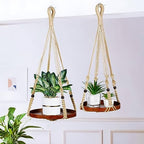 2 Pack Macrame Plant Hanger, Hanging Plant Shelf (12" + 10") - Image 2