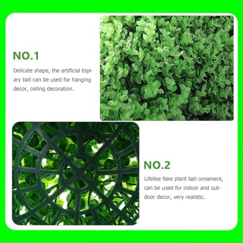 Artificial Plant Topiary Ball 16in, Faux Boxwood Decorative Balls, Decorative Faux Greenery Fake Plants, Garden Spheres Large Outdoor, Artificial Topiary Plant Grass Ball - Image 4