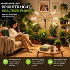5 Heads LED Grow Lights for Indoor Plants Full Spectrum 450 LEDs, Plant Lights for Indoor Growing with Tripod Stand, Floor Grow Light with Auto 3/6/9/12/15/18H Timer for Indoor Tall Plants. - Image 3
