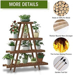Atkits 3 Tier Ladder Shelf for Plants Bamboo Standing Shelf Plant Stand Indoor Ladder Style for Corner Balcony Window Patio Living Room,Brown,2 Tier - Image 2