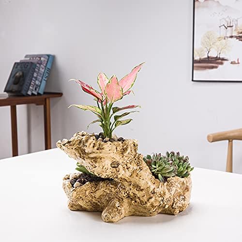 Driftwood Planter Artificial Sculpture Multilayer Log Planter Flower Pot - Image 5