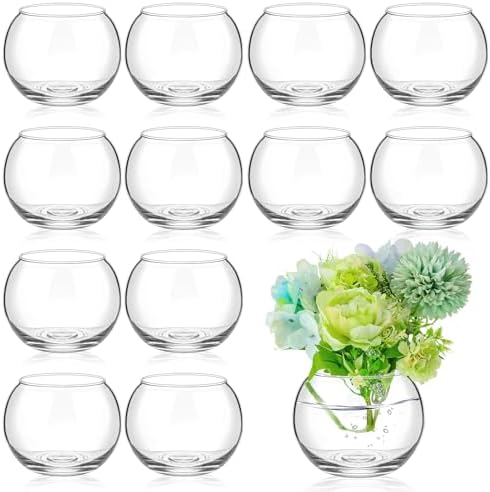 12 Pcs Fish Bowl Bubble Vase Bulk,3.5" h X 3.94" w by Zopeal