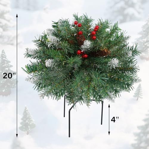 DR.DUDU 2Pcs Christmas Decorations Outdoor 15 in Urn Filler for Front Porch - Image 3