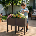 Raised Garden Bed with Legs, Outdoor Planter Boxes & Rectangular Planter, Elevated Above Ground Garden Bed Plastic Flower Pot for Patio Yard, 23.62" × 11.81" × 22.44" - Image 2
