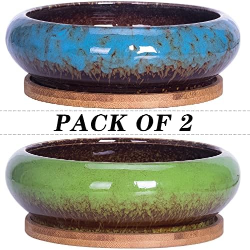 Succulent Pots, 7.3 Inch Succulent Planters with Drainage Pack of 2 - Image 2
