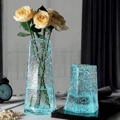 Triangle Luminous Handmade Glass Flower Vase Desktop Ornaments - Image 4