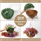 Artificial Hanging Flowers Basket for Outdoor, UV Resistant Plants Daisy - Image 3