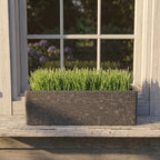 24" Rectangular Indoor Outdoor Planter, Charcoal Gray, Windowsill Plant Box - Image 2