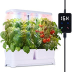 Indoor Herb Garden with Grow Light & Pots, Full Spectrum LED Planter for Kitchen Herbs & Houseplants, Height Adjustable Indoor Growing System for Home & Apartment Decor (White, 16 * 6.3 * 7.1 inch) by Oliz