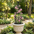 2-Pack Metal Garden Obelisk Trellis, 26.4" Butterfly Rose Plant Support - Image 5