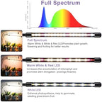 Grow Lights for Indoor Plants, Full Spectrum Tri-Head Clip Plant Lights - Image 2
