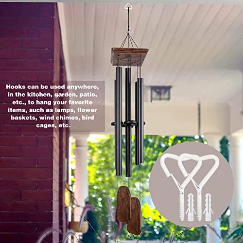 Ticway40 Pack Heart Shaped Ceiling Hooks with Safety Buckle White - Image 4