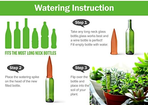 B SEPOR Ceramic Plant Waterer Terracotta Self Watering Spikes for Vacation or Holiday (10Pack) - Image 4