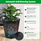 Takywep Self-Watering Tall Planters Set of 2, 22.5" & 16" Diamond Resin Flower Pots with Water Level Monitor & Wheels for Indoor & Outdoor Plants, Patio, Porch, Living Room and Home Office - Image 5