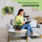 12 Inch Self Watering Hanging Planters with Removable Reservoir, 2 Pack - Image 5