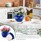 1 Sets African Violet Pots 7.5 Inch Self Watering Pot for Indoor Ceramic Self Watering Planter for Flower Lovers Ideal Plant Pot Thriving Flower Maintenance - Image 6