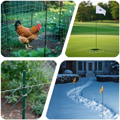 Garden Stakes 48 inch 20 Pack 0.27" Dia Solid Glassfiber Plant Support Rod Tomato Trellis Stakes (Green) - Image 5