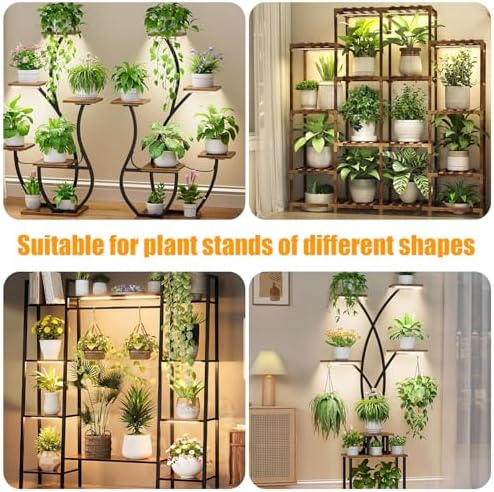 8.6'' LED Plant Growing Light Strips, Full Spectrum 3500K Grow Light for Indoor Plants with 3/9/12H Timer, 10 Dimmable Levels for Seedling Succulent and Plant Shelf, 4 Head 2 Pack - Image 7