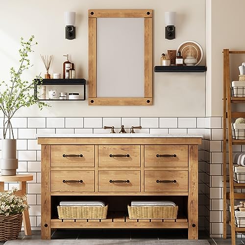 QEEIG Bathroom Shelves Over Toilet Wall Mounted (Black, Set of 2, 15.7") - Image 6