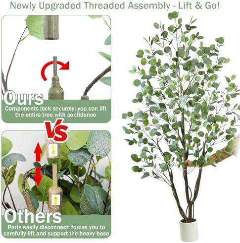 Caxchiling Artificial Eucalyptus Tree 6FT, Indoor Outdoor Faux Tree - Image 3