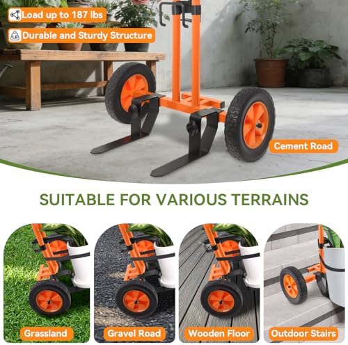 Plant Caddy with Wheels, Plant Dolly Cart, Potted Plant Mover Cart - Image 4