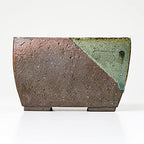 Wazakura Tokoname Series Small Handmade Rectangular Glazed Bonsai Pot - Image 2