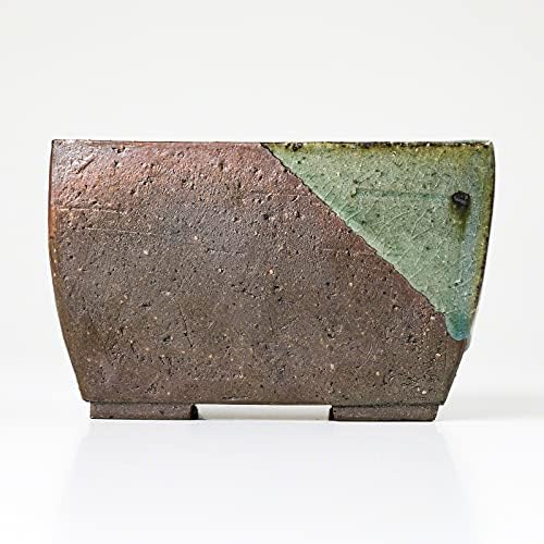 Wazakura Tokoname Series Small Handmade Rectangular Glazed Bonsai Pot - Image 2
