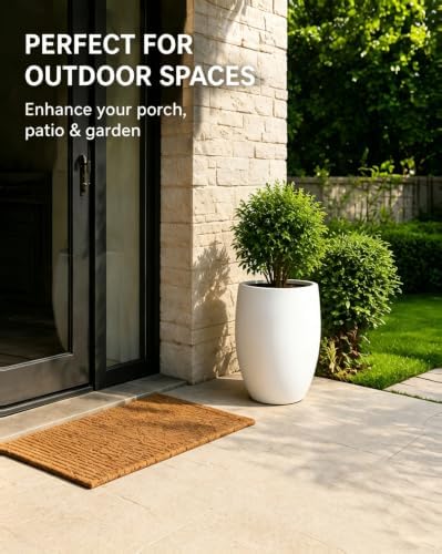 Kante Tall Concrete Planter 21.7" Modern White Floor Pot for Indoor Outdoor - Image 4